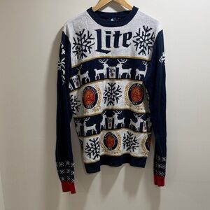 Men's Large Miller Lite Branded Ugly Sweater